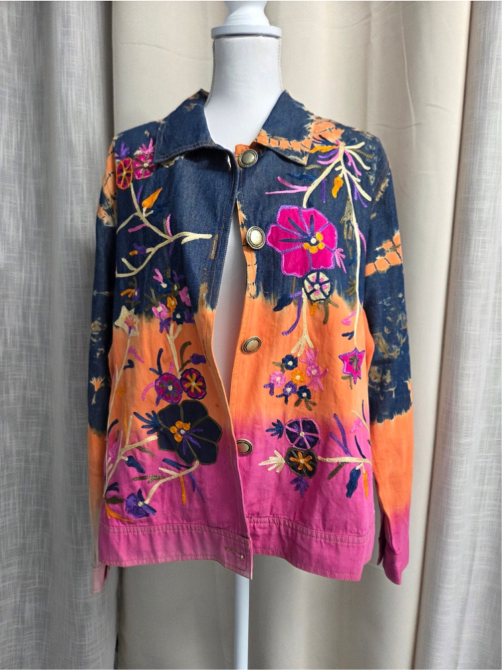 Allure Jacket Cotton Boho Southwestern Folk Art Indie Cottagecore Size L